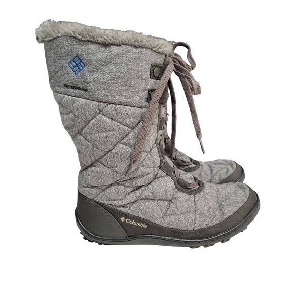Columbia Minx Mid Waterproof Omni Heat Quilted Gray Boots Size 7.5